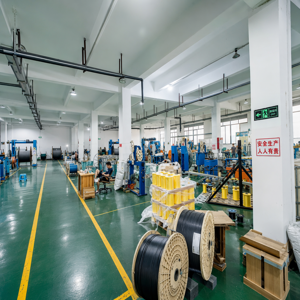 Jiqian fiber optic cable factory production floor