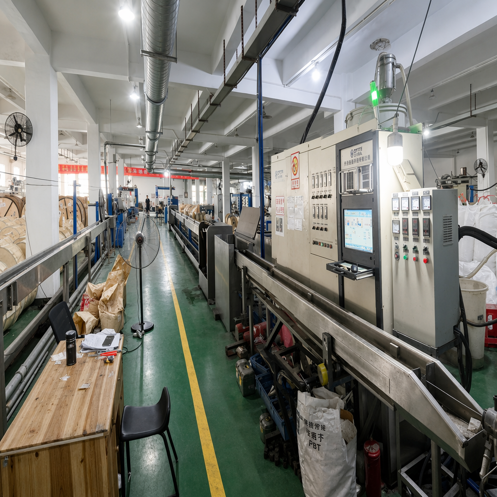 Automated fiber optic cable processing line