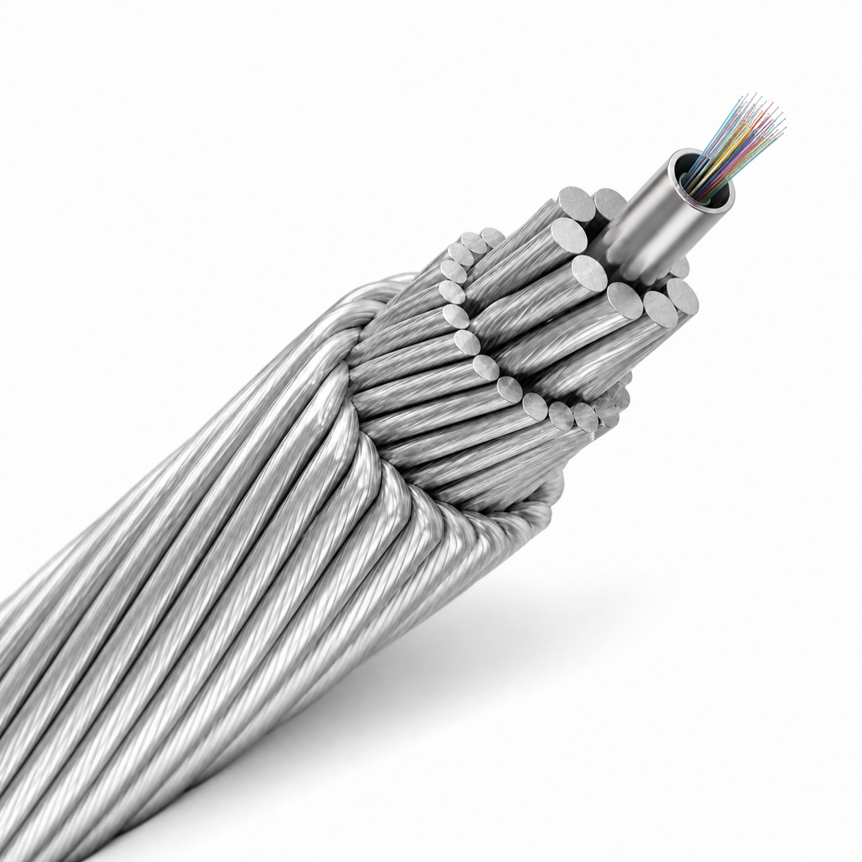 JQ 24-core OPGW fiber optic ground wire cutaway