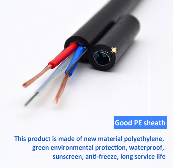 Photoelectric Composite Hybrid Optical Fiber Cable GYXTW RVV Armoured 12 Cores with Power Cable