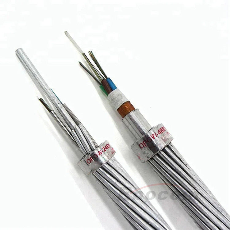 Quality 24 Core OPGW Optical Fibre Cable Aerial Overvoltage Composite Ground Wire SM tower networking construction factory