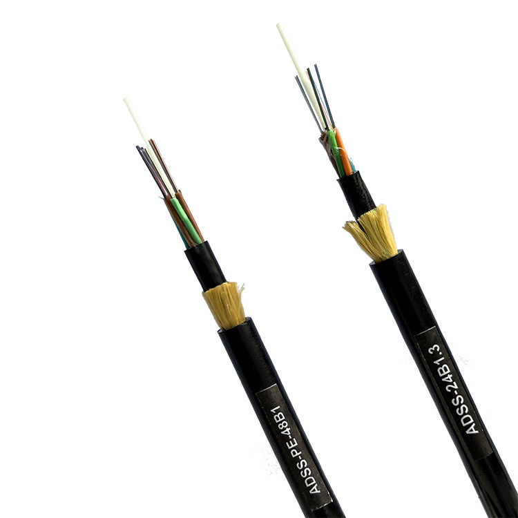 72 Core ADSS Fiber Optic Cable Double Jacket with Aramid Yarn Reinforced for Aerial Power Communication Network