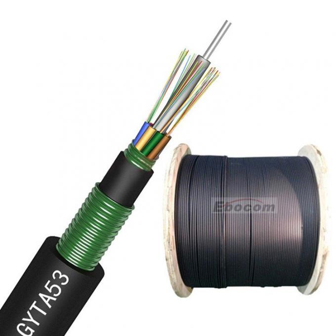 Double Sheath Steel Tape Armored GYTS53 48 Core Fiber Optic Cable for Outdoor Underground Applications
