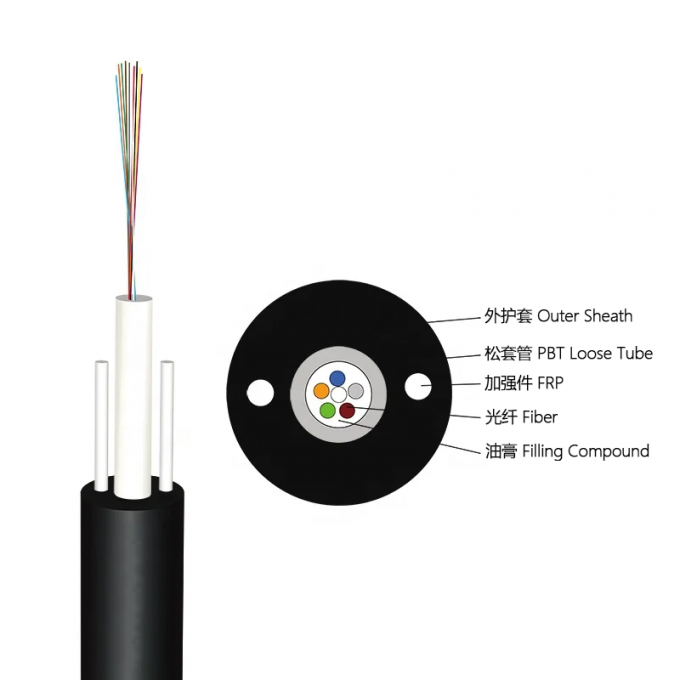Outdoor Non-Metallic FRP Aerial GYFXY Cable 4 6 8 12 Core Single Mode G652D Fiber Optic Cable