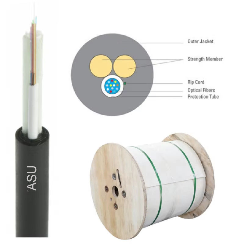 Aerial Self-Supported ASU Mini ADSS 12 Core Fiber Optic Cable Span 80m 100m Manufacturer