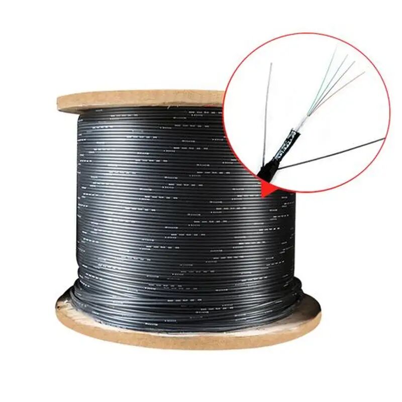 Durable Outdoor Fiber Optic Cable GYXTW with Central Loose Tube Structure, PE Outer Sheath, and Double-Sided Coated Plastic Steel Strip for Aerial and Duct Installation