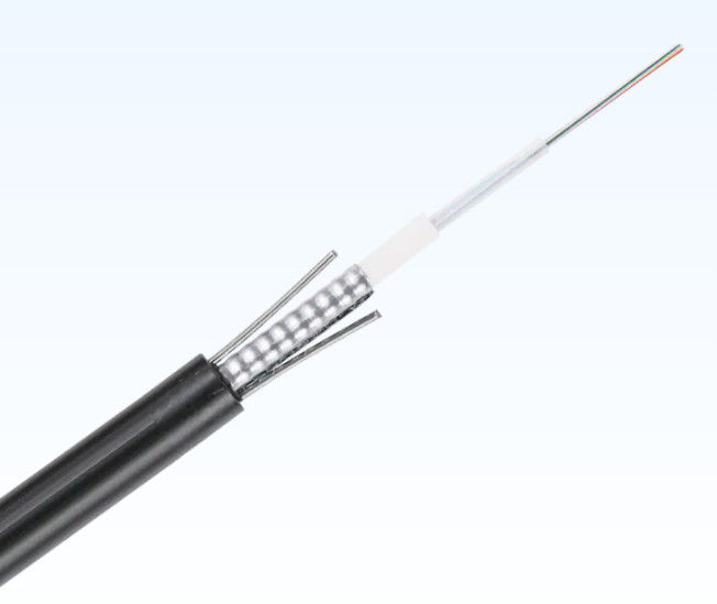 Durable Outdoor Fiber Optic Cable GYXTW with Central Loose Tube Structure, PE Outer Sheath, and Double-Sided Coated Plastic Steel Strip for Aerial and Duct Installation