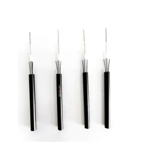 Durable Outdoor Fiber Optic Cable GYXTW with Central Loose Tube Structure, PE Outer Sheath, and Double-Sided Coated Plastic Steel Strip for Aerial and Duct Installation