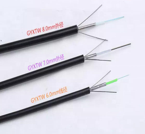 Durable Outdoor Fiber Optic Cable GYXTW with Central Loose Tube Structure, PE Outer Sheath, and Double-Sided Coated Plastic Steel Strip for Aerial and Duct Installation