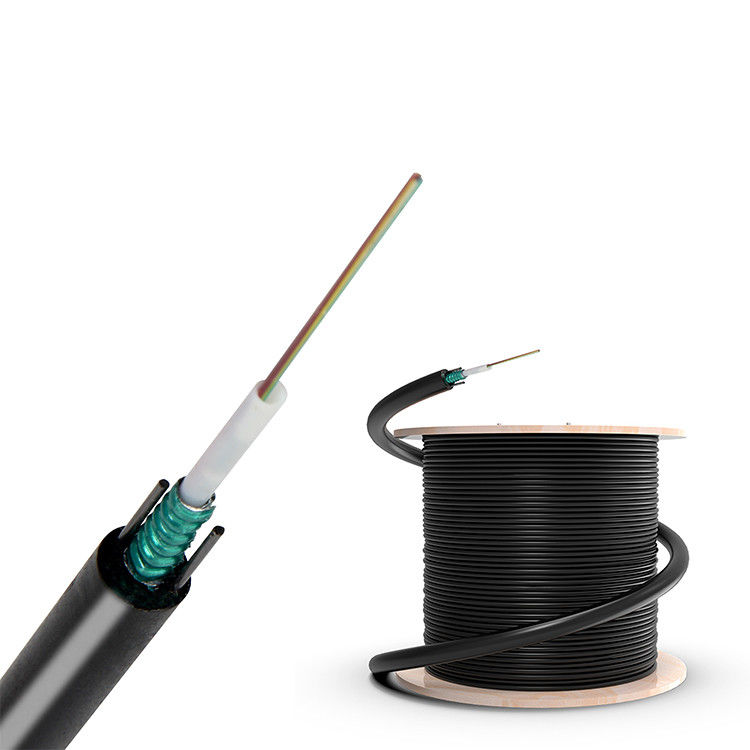 Durable Outdoor Fiber Optic Cable GYXTW with Central Loose Tube Structure, PE Outer Sheath, and Double-Sided Coated Plastic Steel Strip for Aerial and Duct Installation