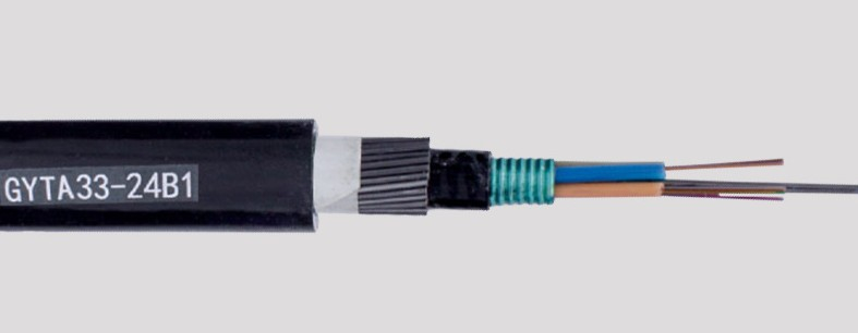 Heavy Duty GYTA33 Steel Wire Armored Fiber Optic Cable for Direct Buried Outdoor Use with 48 Core