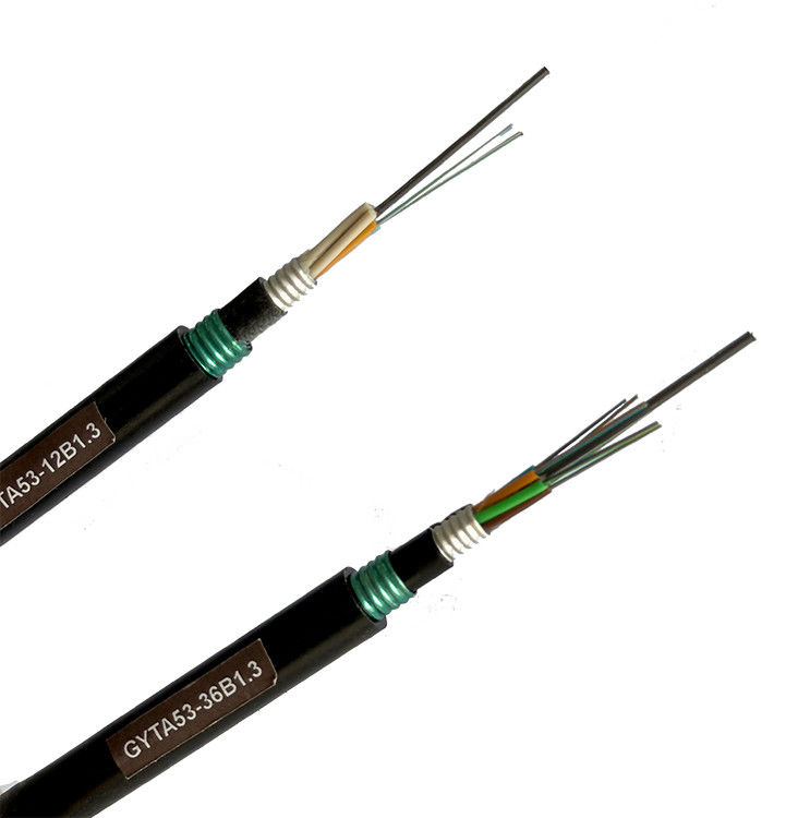 Heavy Duty GYTA33 Steel Wire Armored Fiber Optic Cable for Direct Buried Outdoor Use with 48 Core