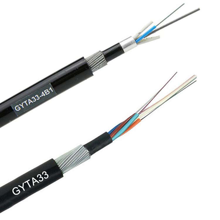 High Strength GYTA 24 Core Aluminum Tape Armored Fiber Optic Cable PE Sheath for Outdoor Long Distance Use