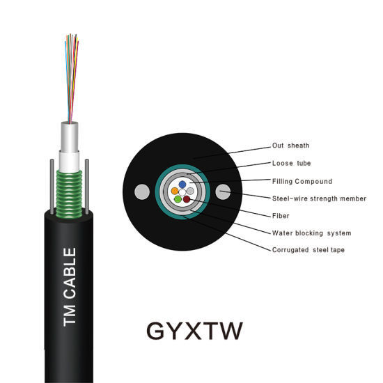 High quality GYXTW Optical Fiber Cable 12 Core with Parallel for networking equipment