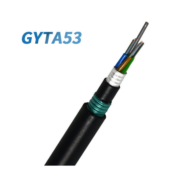Quality Manufacturer Double sheath GYTA53 24 Cores Single Mode Armored Underground Fibre Optic Cable factory