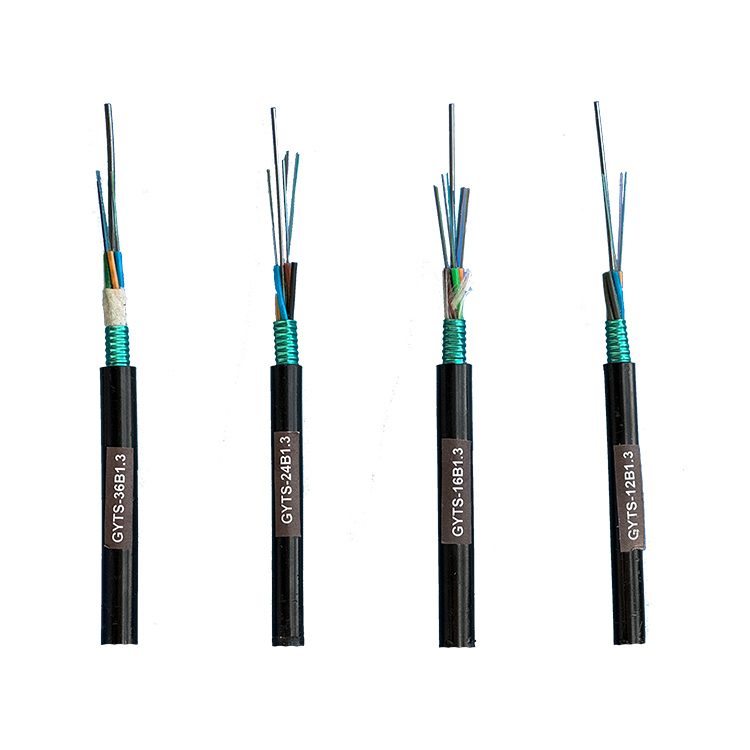 Reliable GYTS Fiber Optic Cable 24 Core Armored Design with Steel Tape and PE Jacket for Outdoor Networks