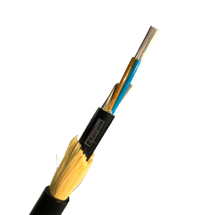 Strong tensile resistance ADSS Fiber Optical Cable 8 core span 100 200 300 single Sheath PE Jacket Black color