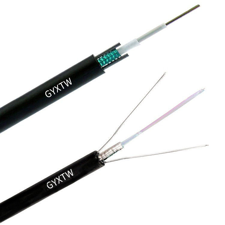 Telecommunication GYXTW 24 Core Single Mode Outdoor Fiber Optic Cable with Steel Wire Strength Member Steel Tape Armoring