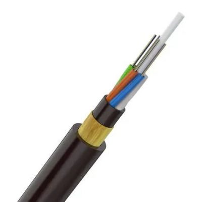 Quality Double jacket ADSS 12 Core All Dielectric Fiber Optic Cable Black PE Sheath Aramid yarn for Aerial and Pole to Pole Use factory