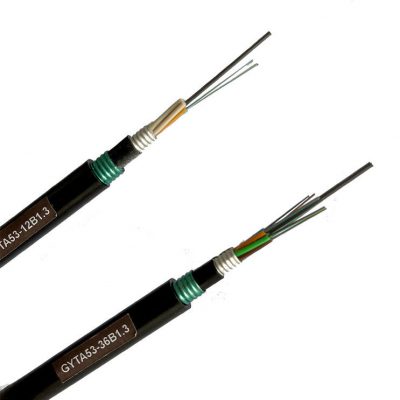 Heavy Duty GYTA33 Steel Wire Armored Fiber Optic Cable for Direct Buried Outdoor Use with 48 Core