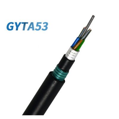Quality Manufacturer Double sheath GYTA53 24 Cores Single Mode Armored Underground Fibre Optic Cable factory