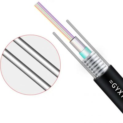 Outdoor Duct GYXTW Cable 2-24 Cores G652D SM PE jacket Centroltube Aerial connecting for long distance communication