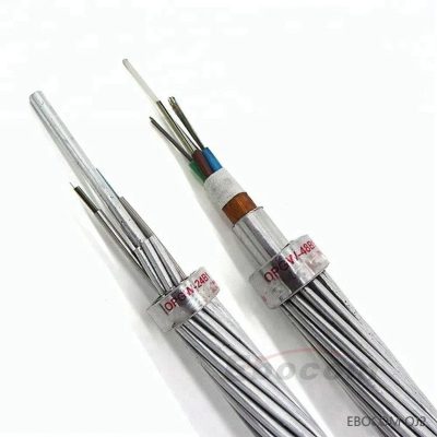 Overhead OPGW Fiber Optic Cable 2-288core 24B1-50 Cross Section Power Ground Wire Composite Tower