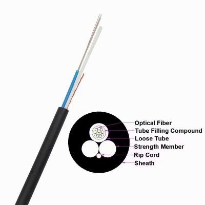 Two FRP Aerial 12 Core ASU 80 Drop Fiber Optic Cab
